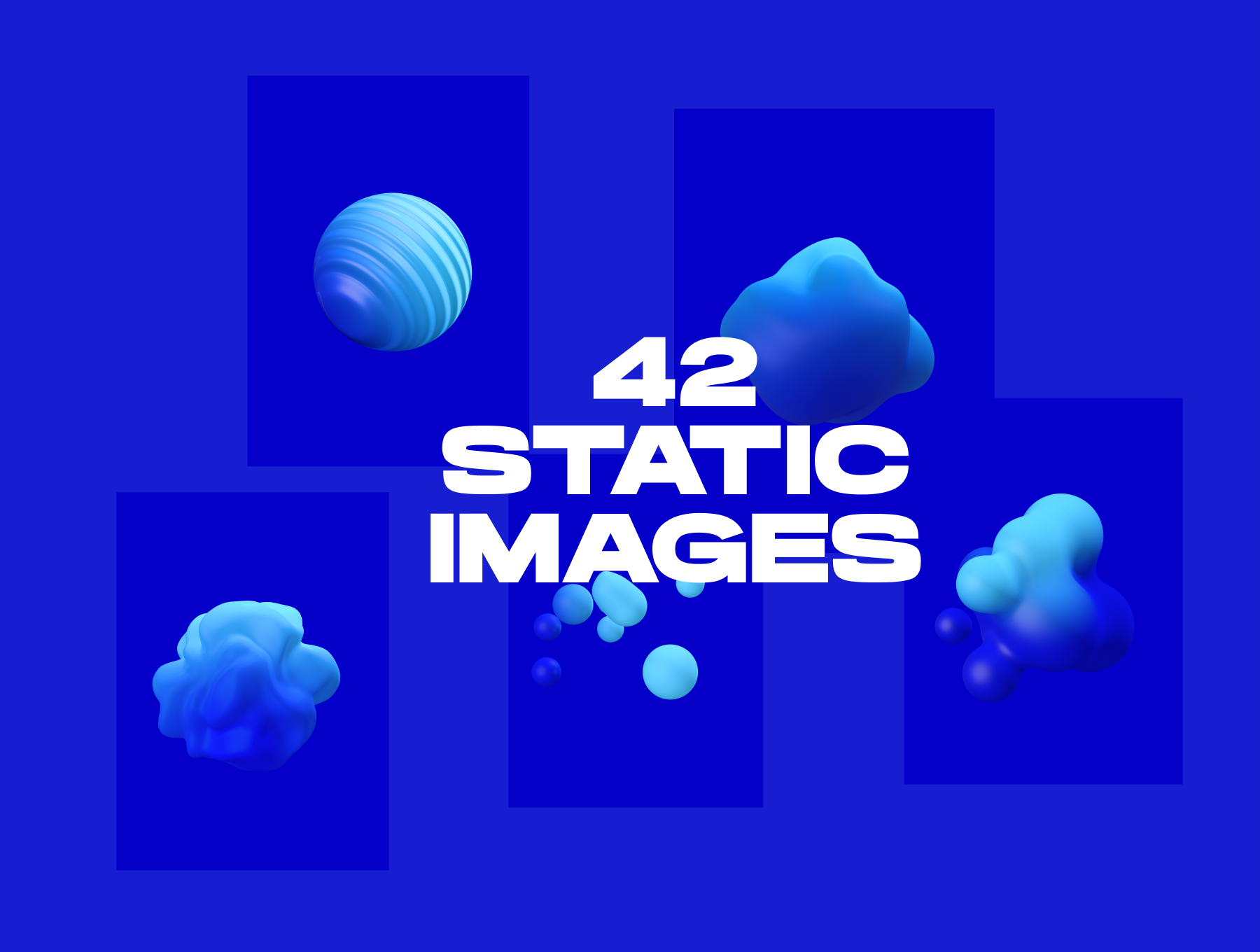 一组3D动画循环和静态全息多色抽象形状 3D ANIMATED ABSTRACT SHAPES -