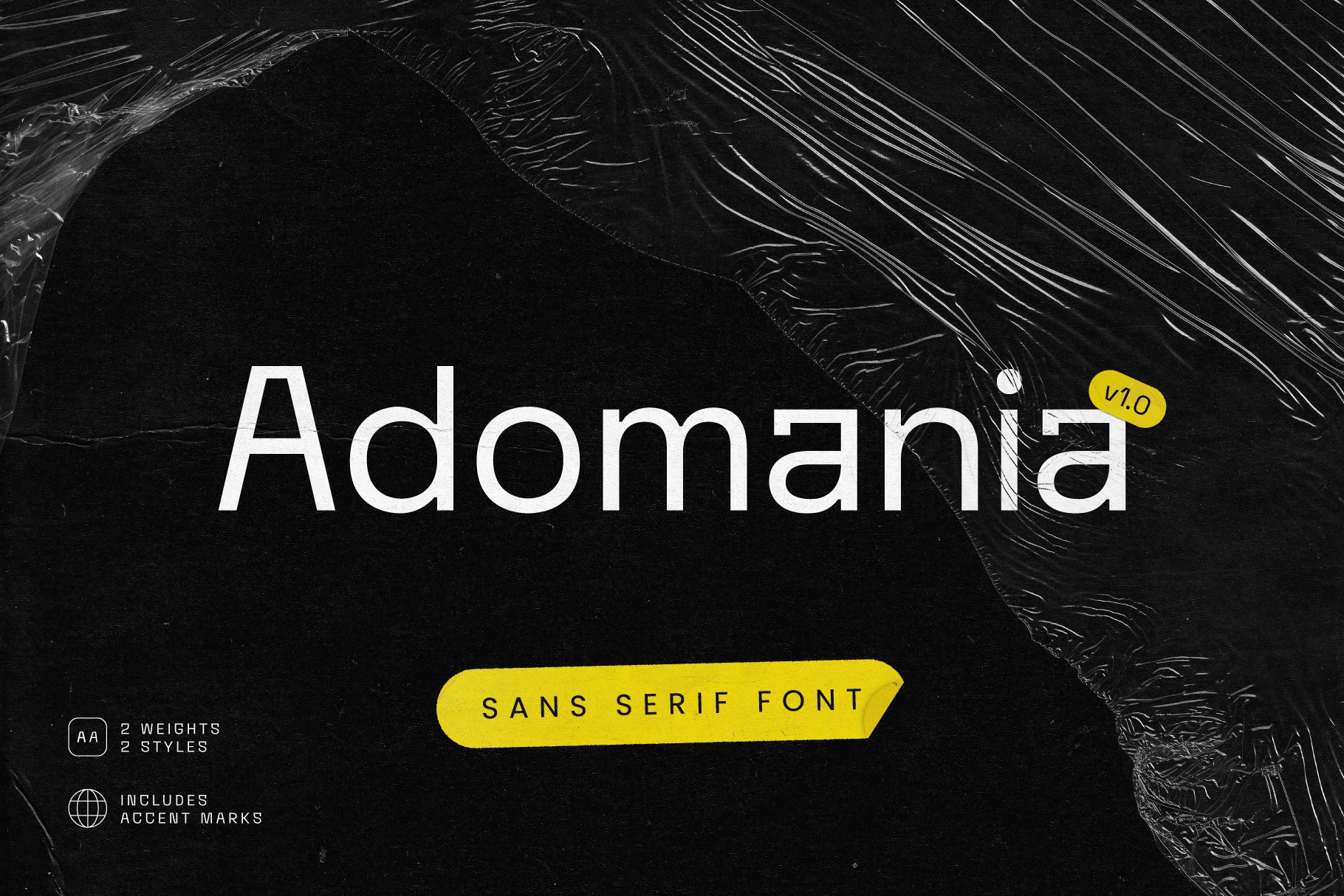 Adomania | Sans Serif Font  时尚未来风网页海报设计标题无衬线字体 -