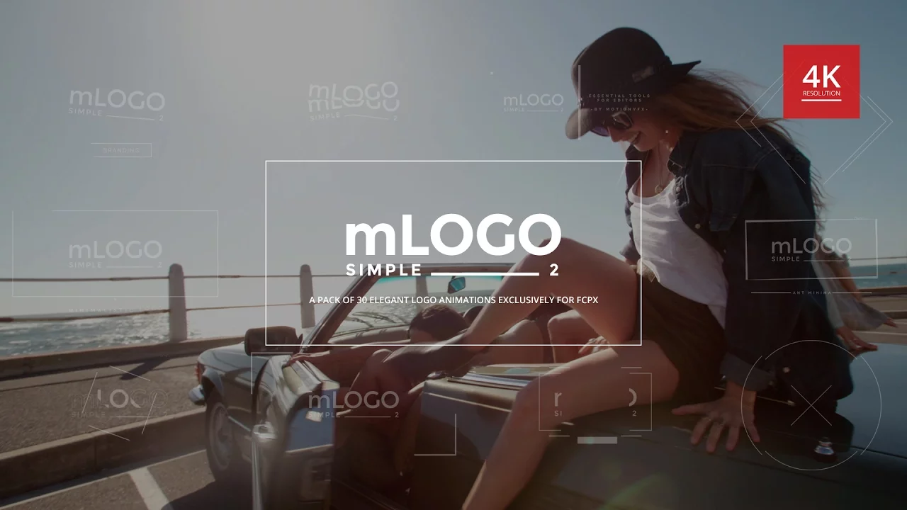 FCPX插件：MotionVFX 30个现成简约LOGO动画 mLogo Simple 2 -