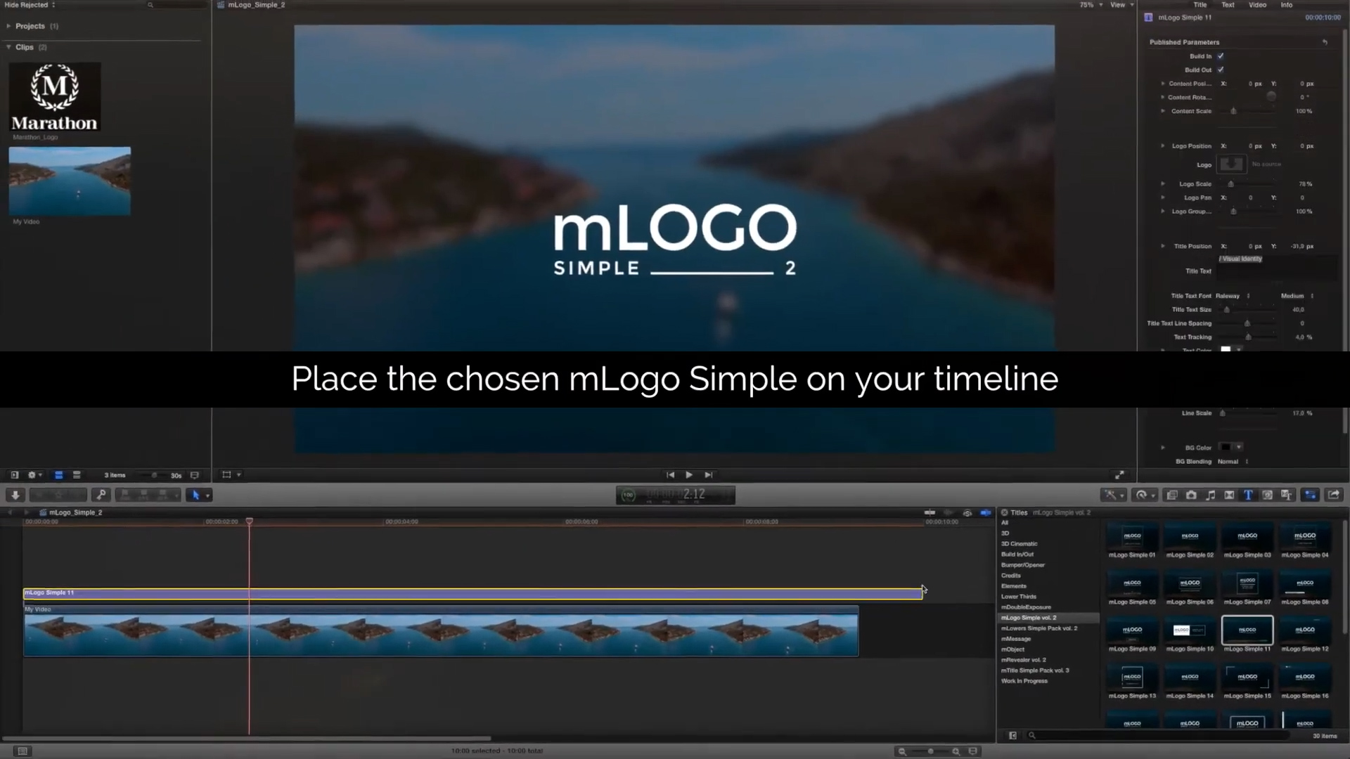 FCPX插件：MotionVFX 30个现成简约LOGO动画 mLogo Simple 2 -