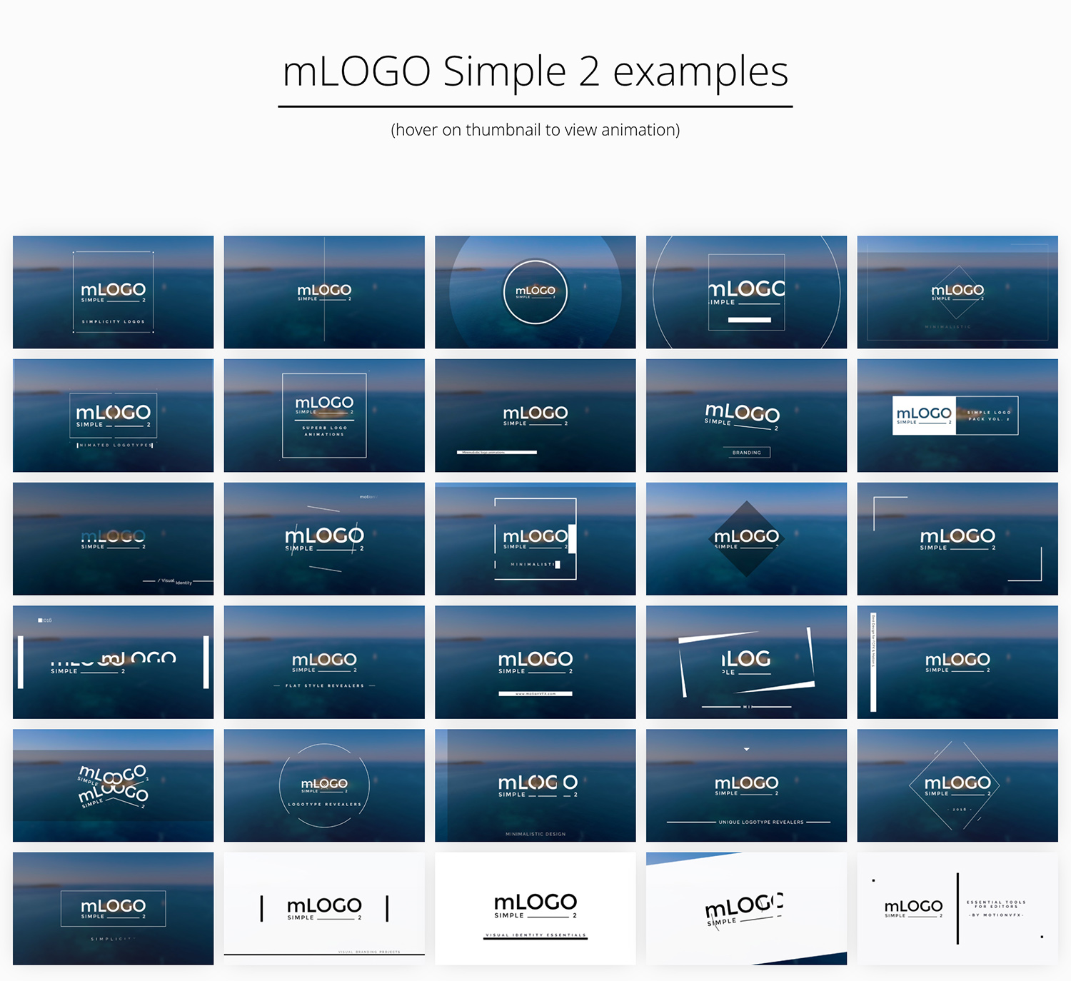 FCPX插件：MotionVFX 30个现成简约LOGO动画 mLogo Simple 2 -