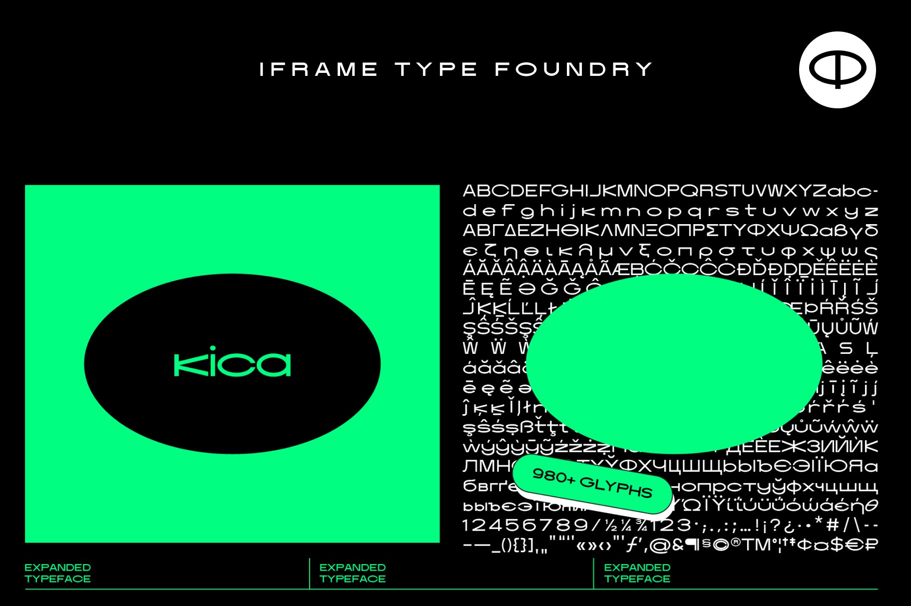 Kica Extended Font Family 一种现代简约时尚标题LOGO大胆自信图形设计无衬线字体 3种粗细（浅色、常规、粗体） -