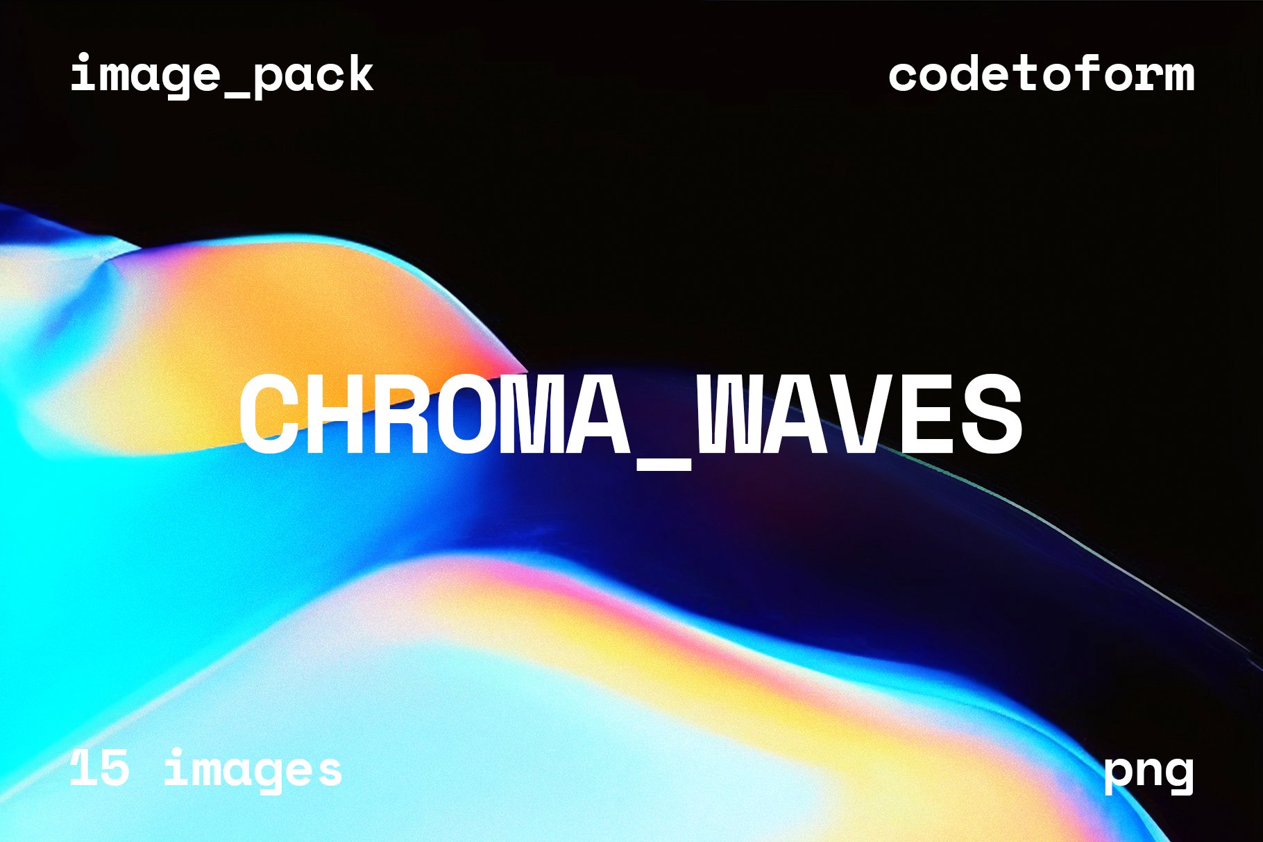 15张现代高分辨率渐变弥散光波浪抽象艺术背景 Chroma Waves Abstract Backgrounds -