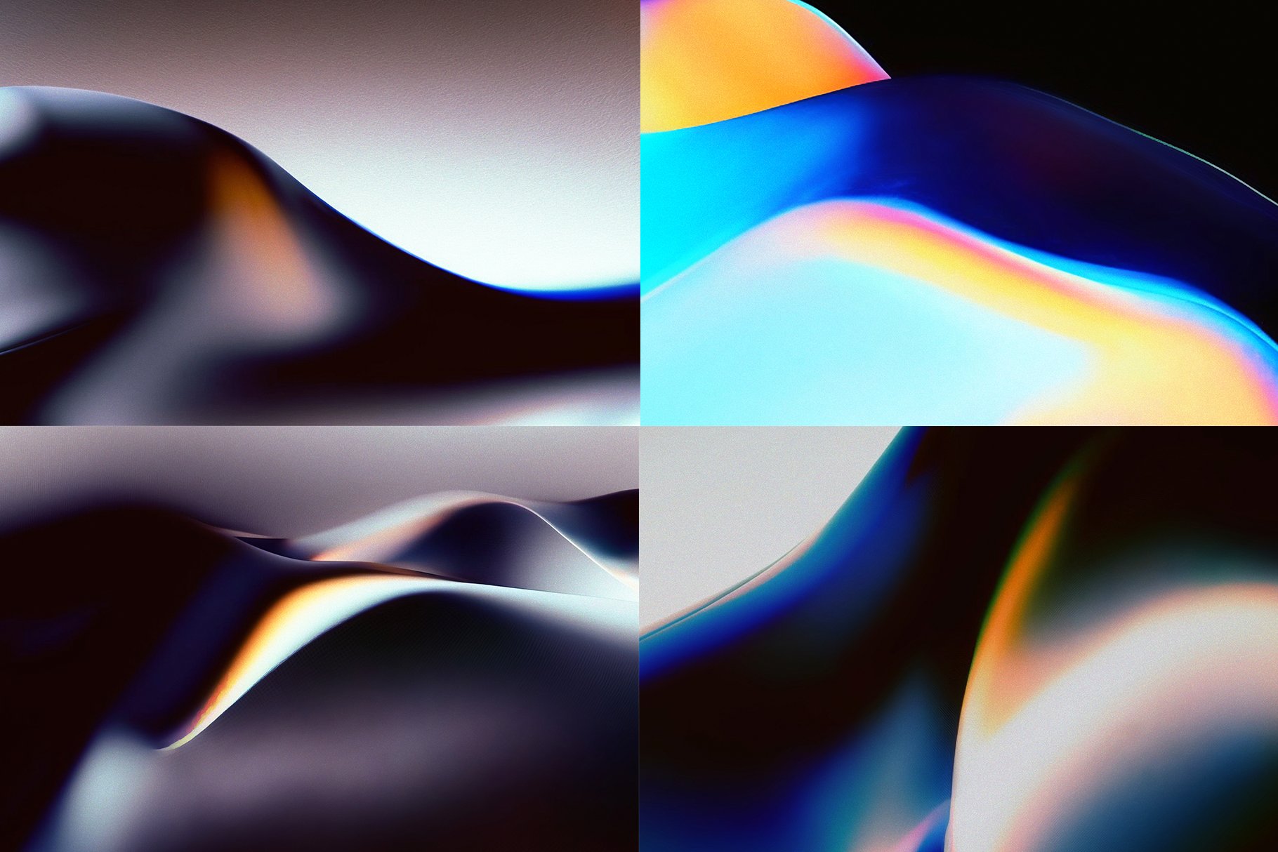 15张现代高分辨率渐变弥散光波浪抽象艺术背景 Chroma Waves Abstract Backgrounds -