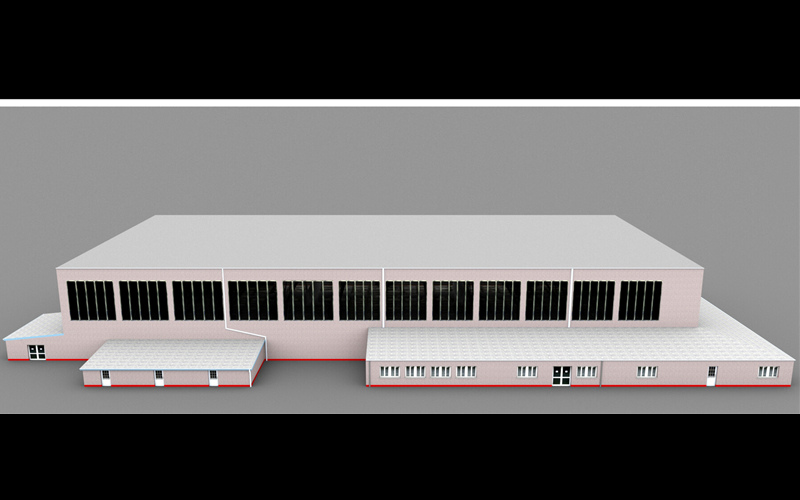 C4D高细节停机库场景3D模型飞机仓库机库厂房基地停机坪带纹理_