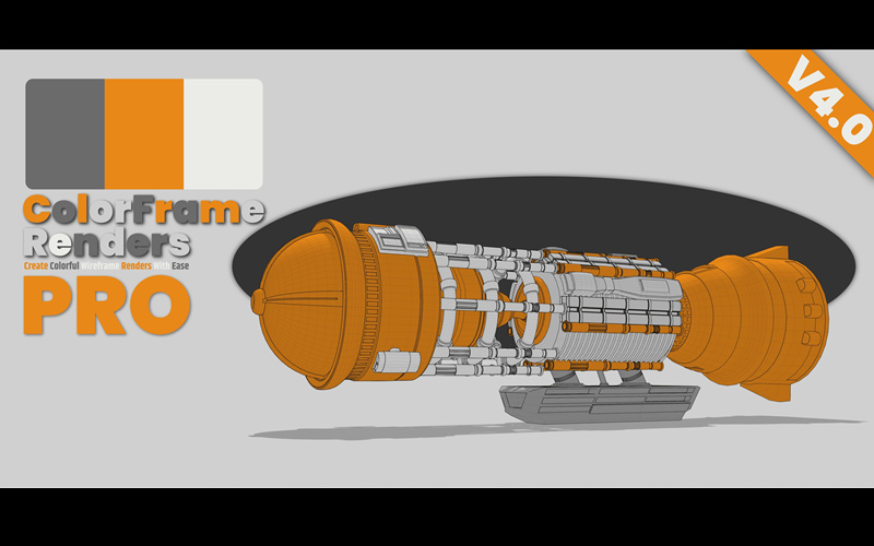 【Blender插件】Colorframe Renders Pro V4 彩色线框渲染工具专业版_