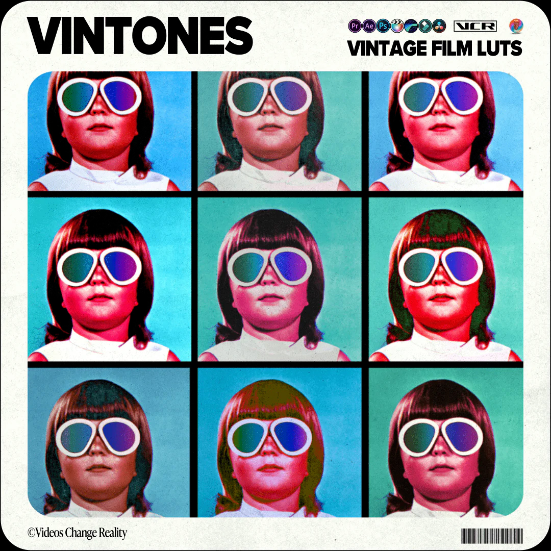 Vintones | Vintage Film LUTs 10个复古电影FLAT/RAW/LOG LUT色彩分级 -