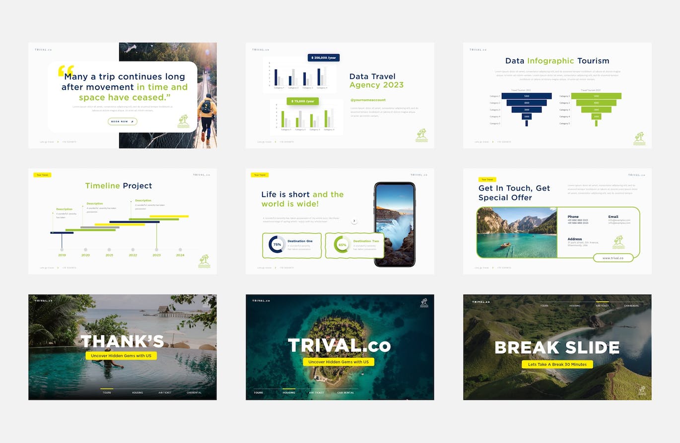 旅游旅行社主题演讲Keynote模板 Tourism Travel Agency Keynote Template