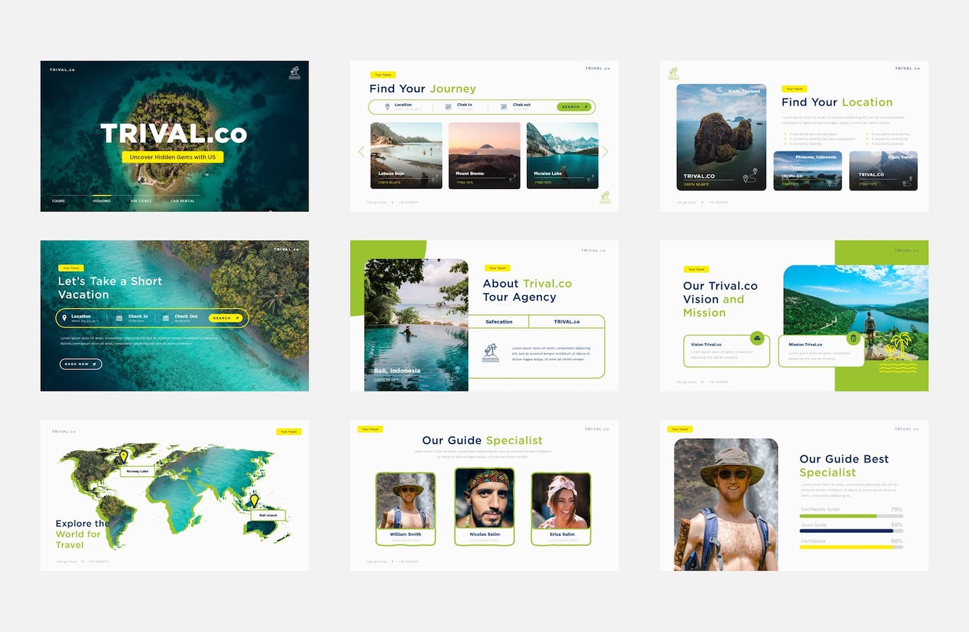 旅游旅行社主题演讲Keynote模板 Tourism Travel Agency Keynote Template