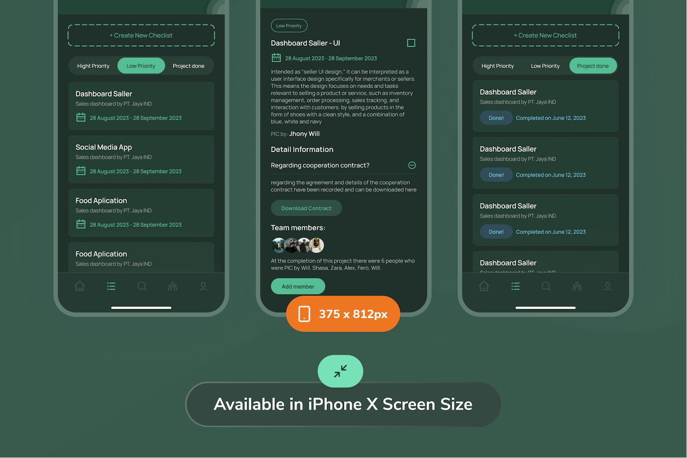 项目详细信息 深色模式应用程序 UI Skiz &#8211; Project Details Dark Mode App UI