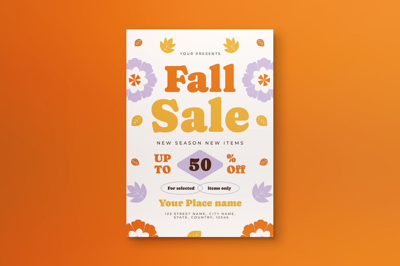 秋季特卖传单模板 Groovy Fall Sale