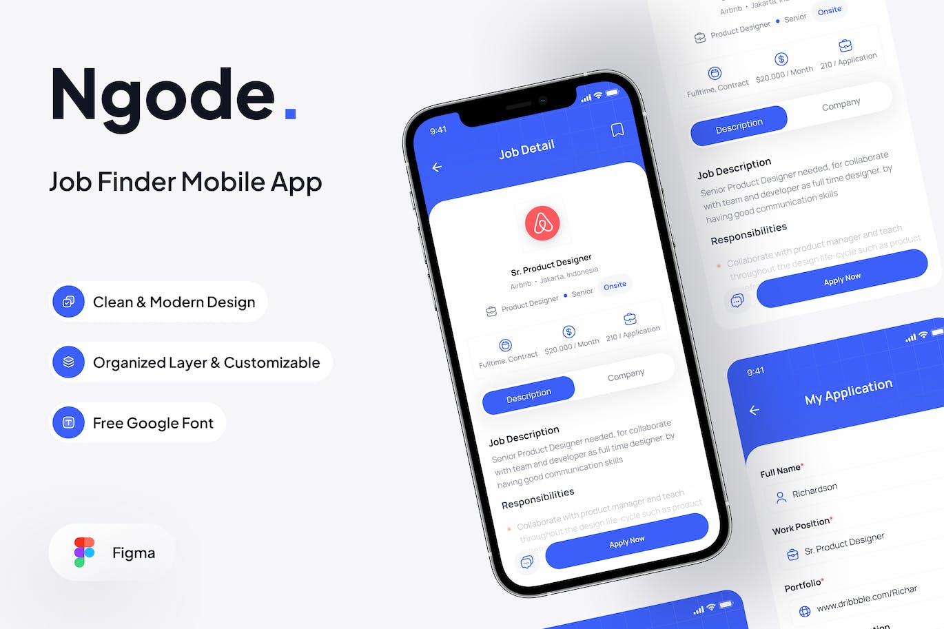 Ngode &#8211; 申请工作APP页面UI设计 Ngode &#8211; Applying Job page