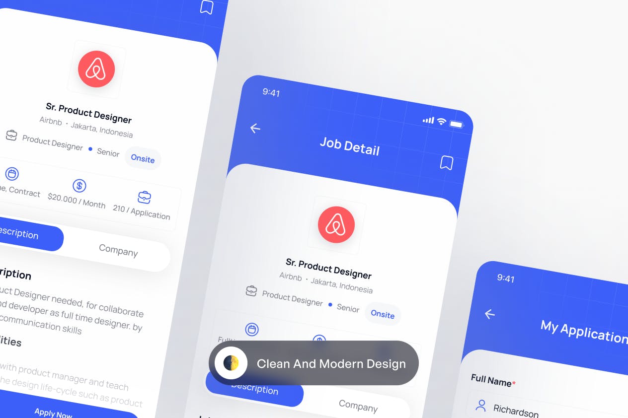 Ngode &#8211; 申请工作APP页面UI设计 Ngode &#8211; Applying Job page