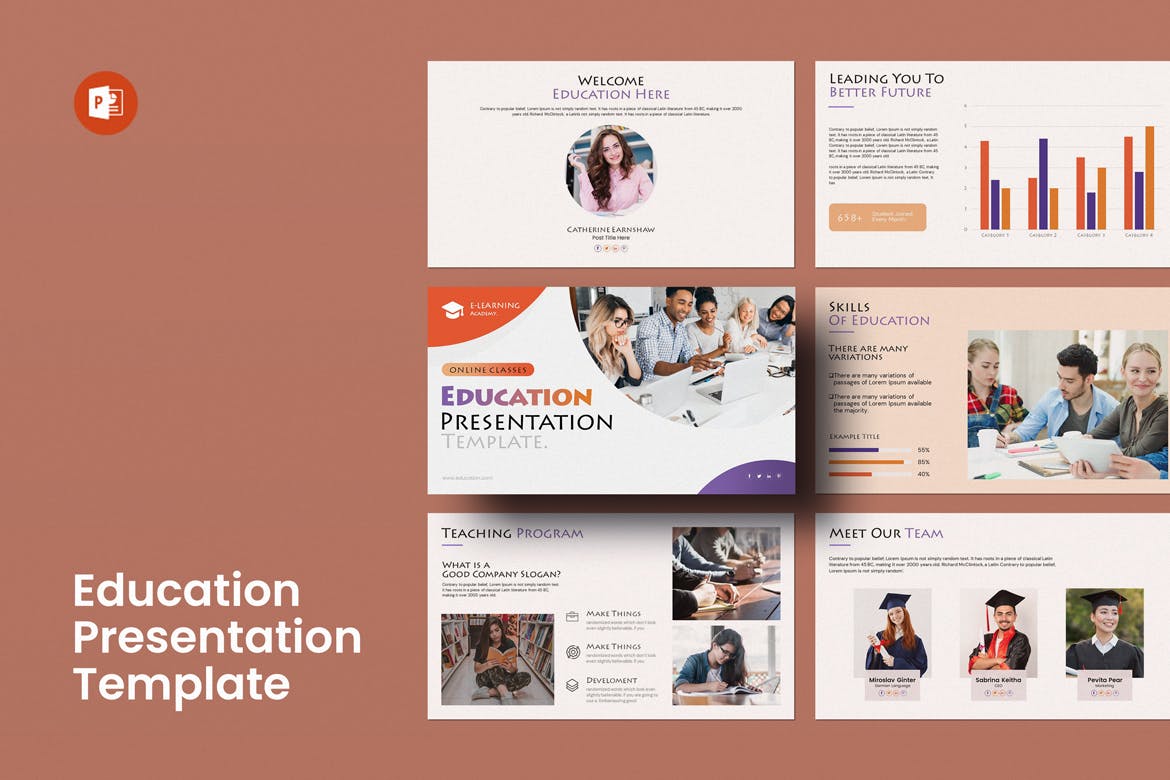 教育/培训机构宣传 PowerPoint 模板 Education &#8211; PowerPoint Template