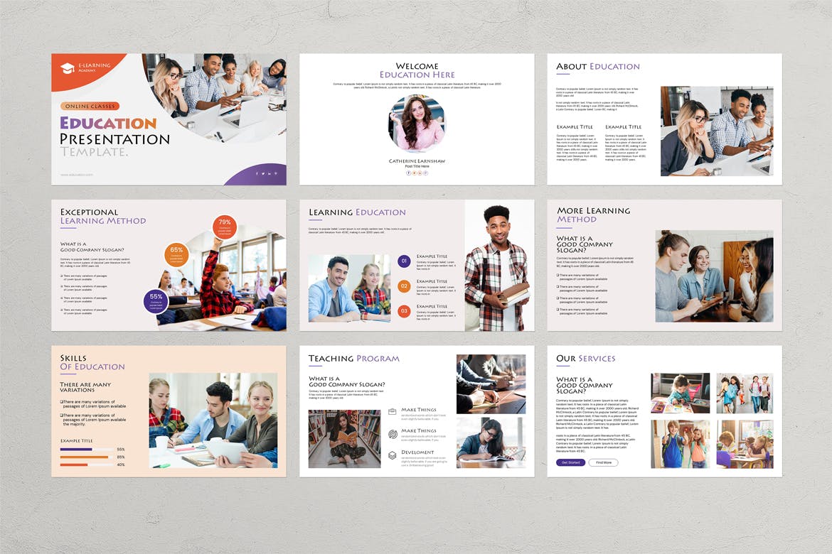 教育/培训机构宣传 PowerPoint 模板 Education &#8211; PowerPoint Template