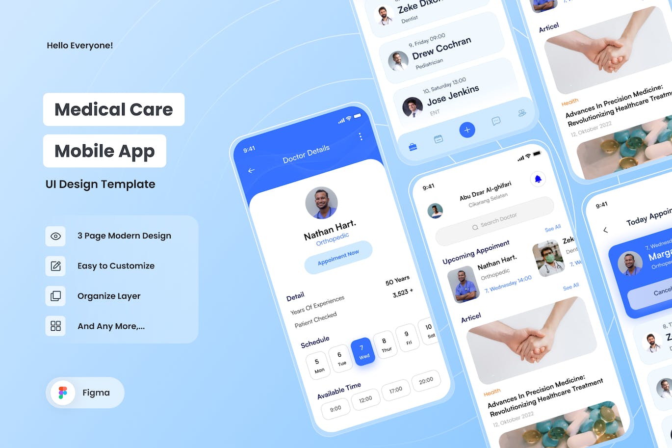 医疗保健 &#8211; 应用程序移动 UI 套件 Medical Care &#8211; App Mobile UI Kits