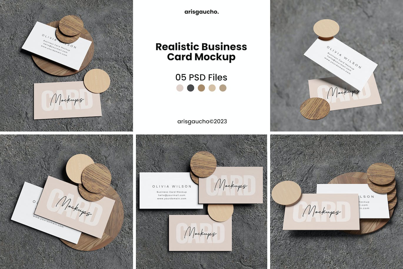 逼真的名片样机 Realistic Business Card Mockup