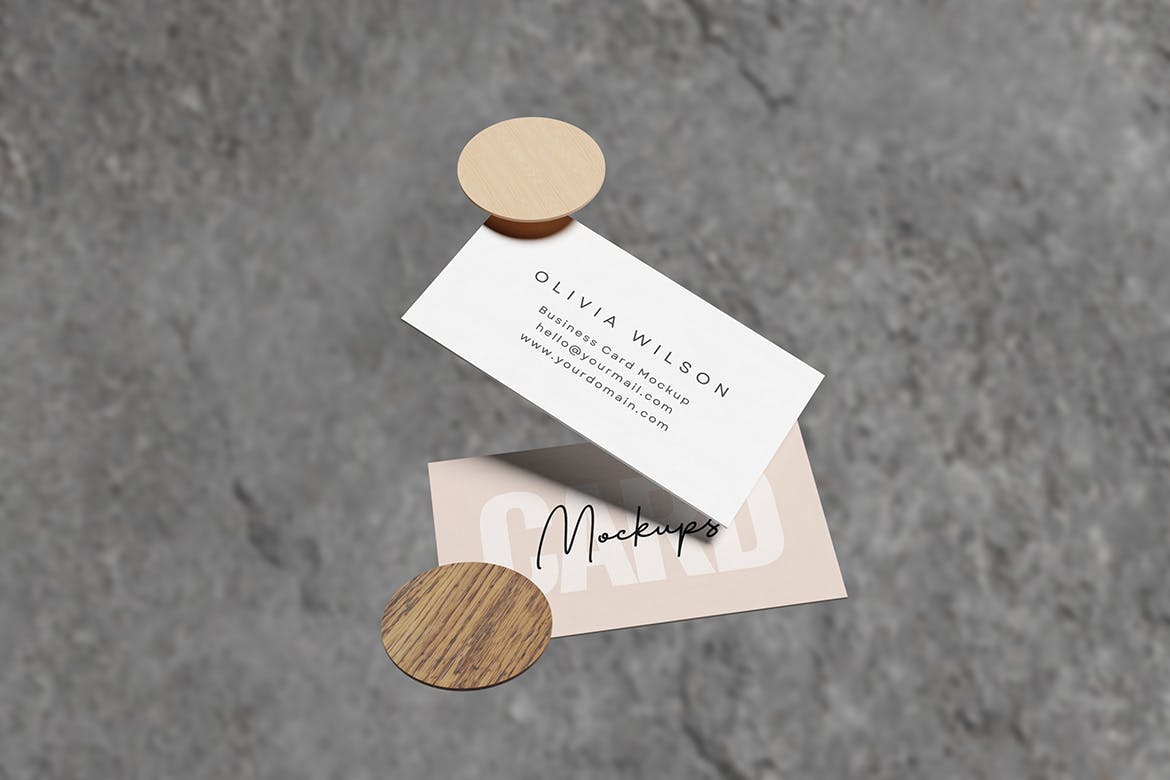 逼真的名片样机 Realistic Business Card Mockup