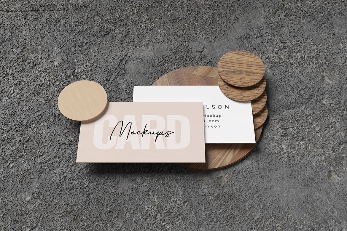 逼真的名片样机 Realistic Business Card Mockup