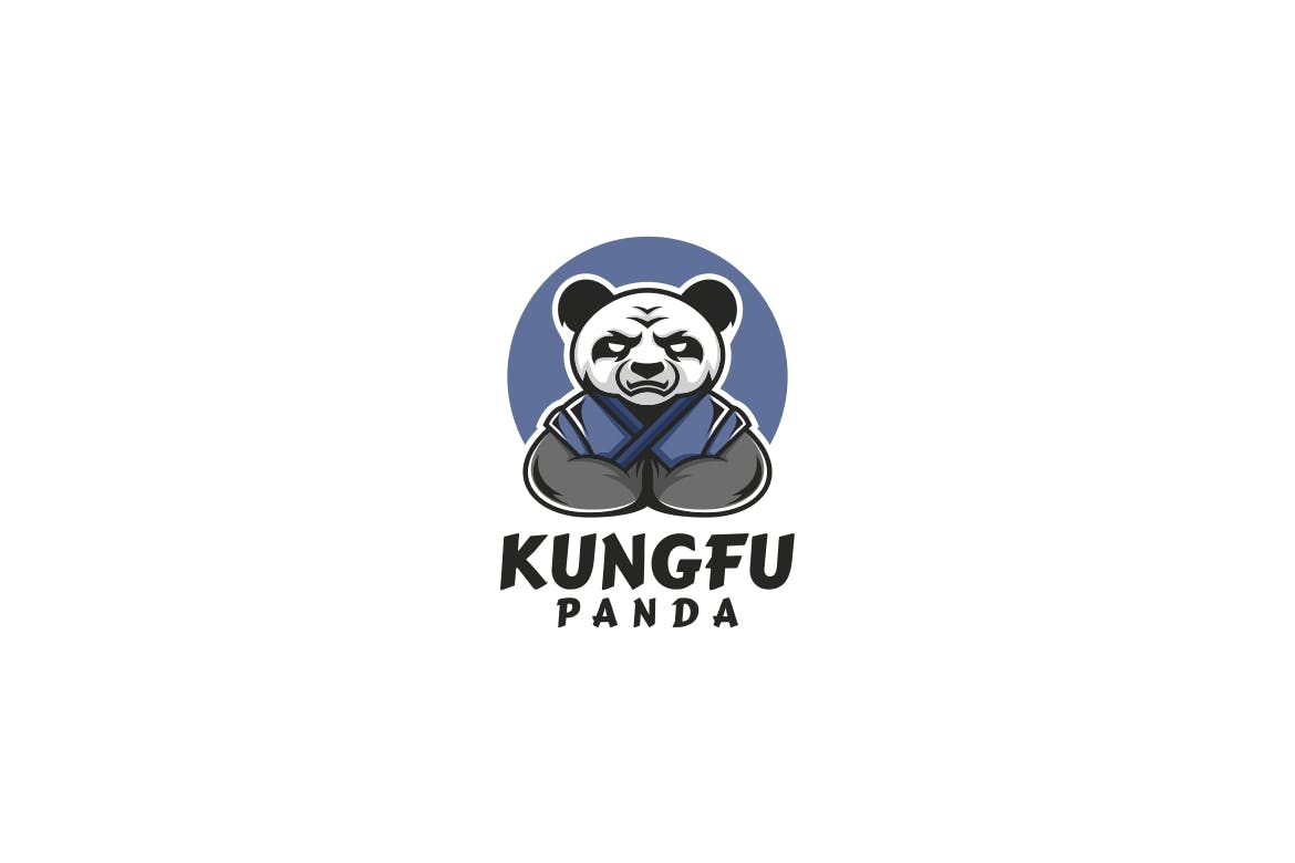 功夫熊猫吉祥物卡通标志 Kungfu Panda Mascot Cartoon Logo