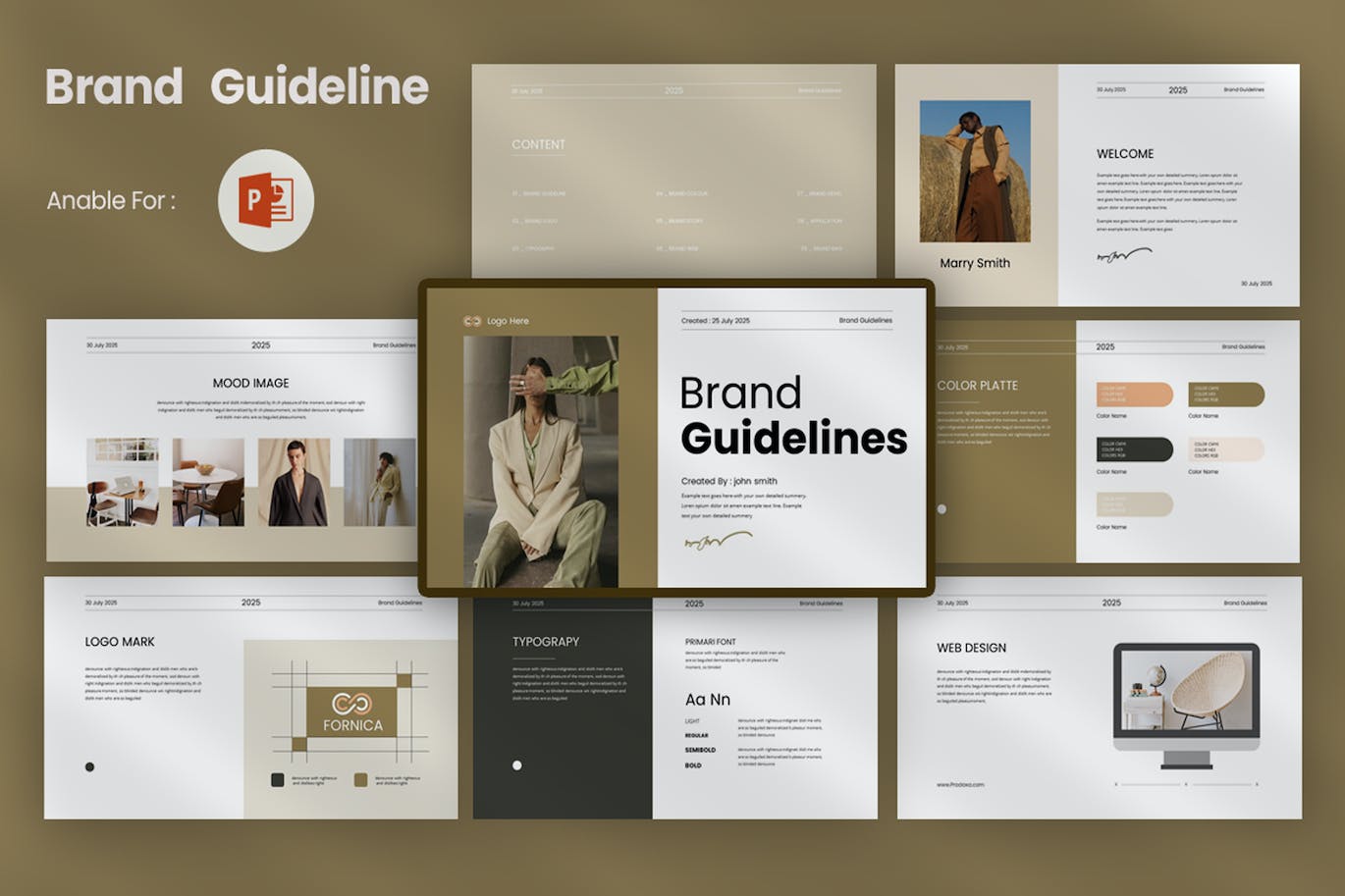 品牌指南PPT幻灯片演示模板 Brand Guidelines Presentation Template