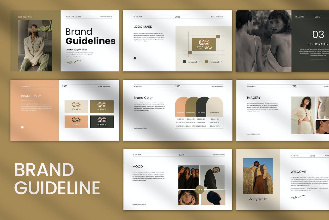 品牌指南PPT幻灯片演示模板 Brand Guidelines Presentation Template