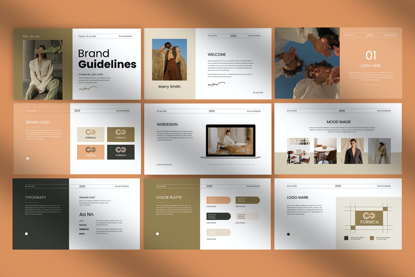 品牌指南PPT幻灯片演示模板 Brand Guidelines Presentation Template