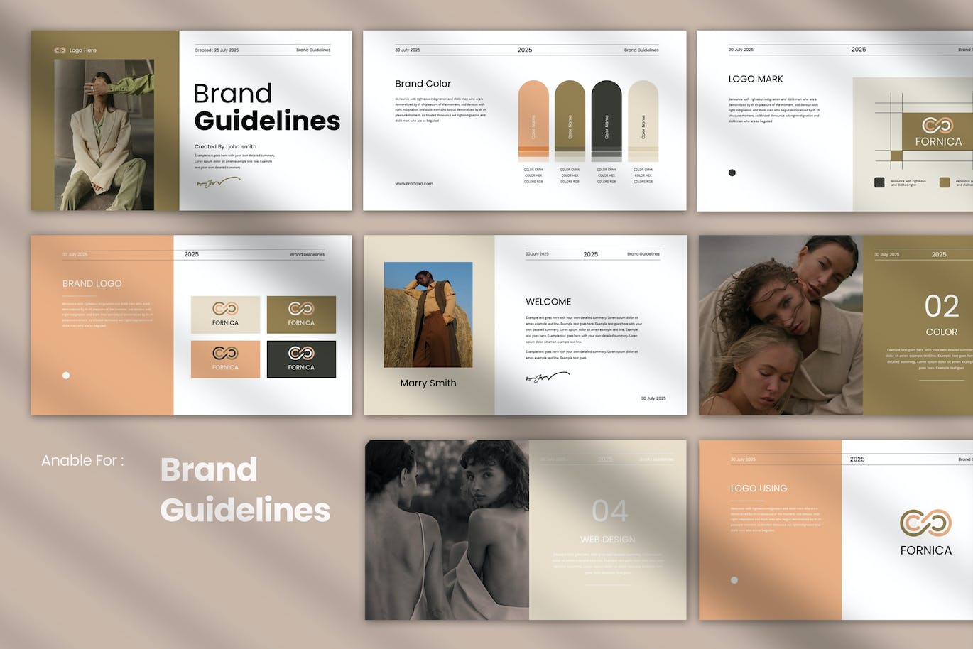 品牌指南PPT幻灯片演示模板 Brand Guidelines Presentation Template