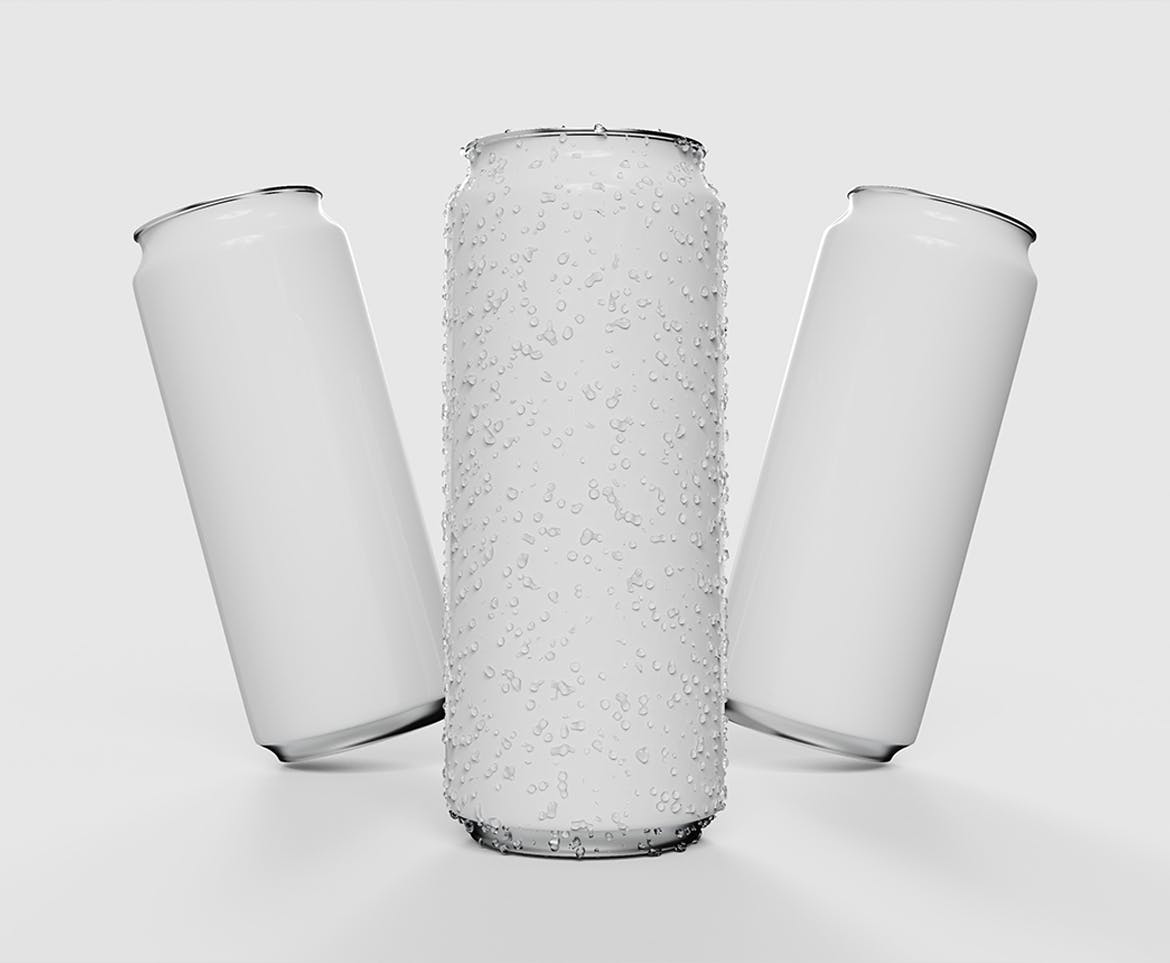 啤酒或汽水罐易拉罐样机 Beer or Soda Cans Mockup