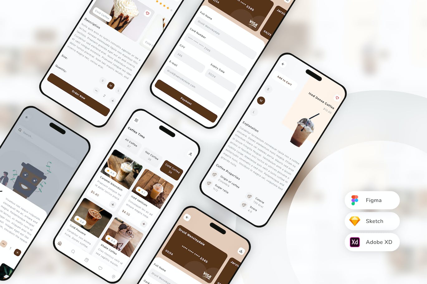 咖啡店移动应用 UI 套件 Coffee Shop Mobile App UI Kit