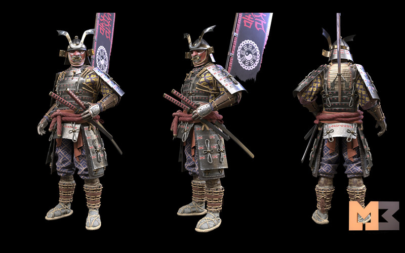 古代武士人物角色3D模型 SAMURAI_