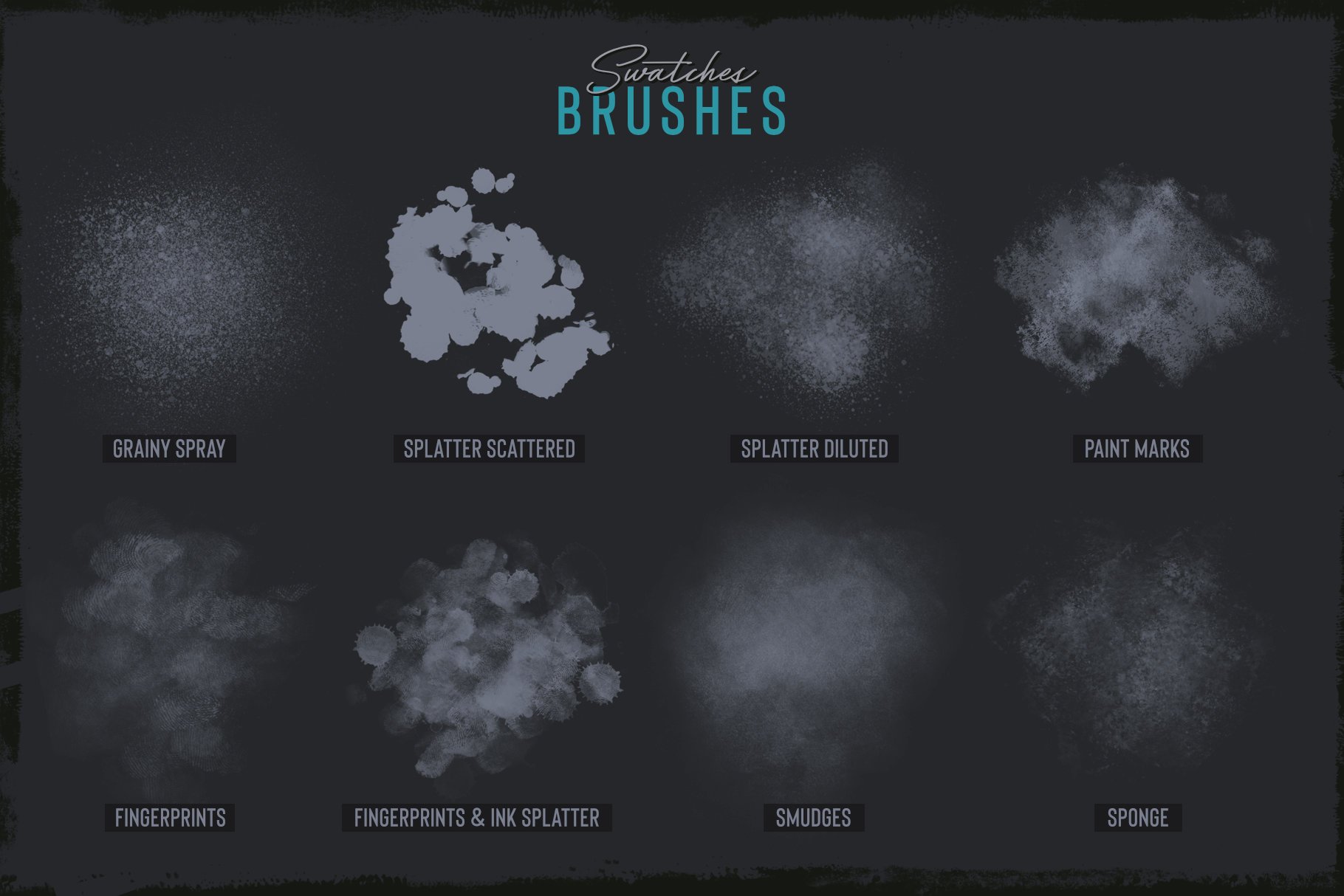 Grunge Toolbox Procreate Brushes 34个插图草图绘图艺术作品Procreate画笔 -