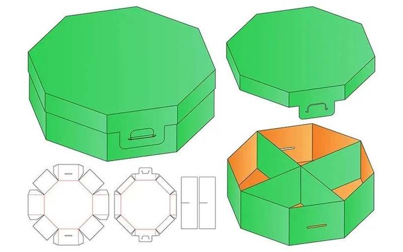 包装盒礼品盒纸盒刀图刀版刀模展开图切割图AI矢量设计素材模板_