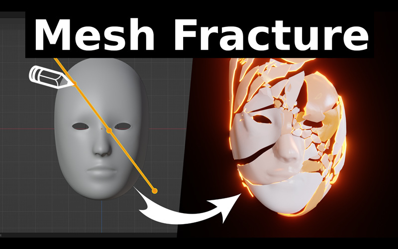 【Blender插件】Procedural Mesh Fracture V1.0 三维模型断裂破碎_