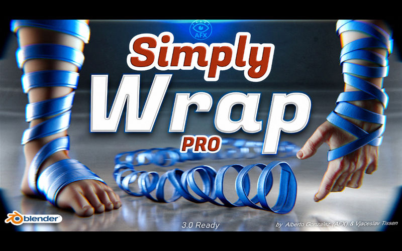 【Blender插件】Simply Wrap Pro 缠绕包裹曲线网格完整资产库含教程_