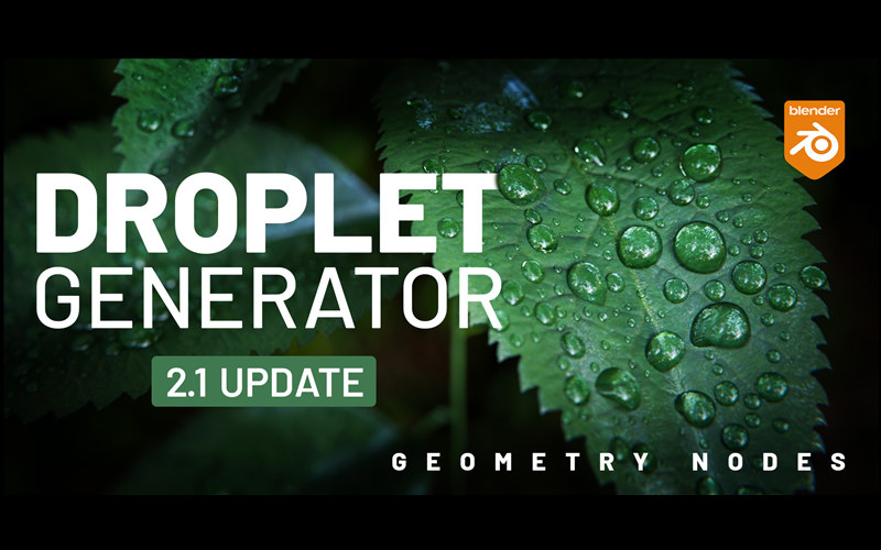 【Blender插件】 Droplet Generator 2.1 真实水珠液滴模拟生成器_