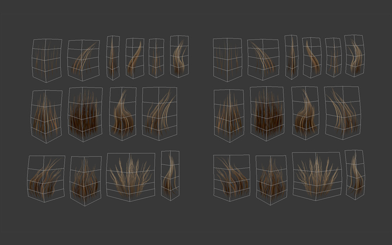 ZBrush卡通毛皮动物毛发IMM笔刷风格化毛发动物皮毛雕刻zb笔刷_