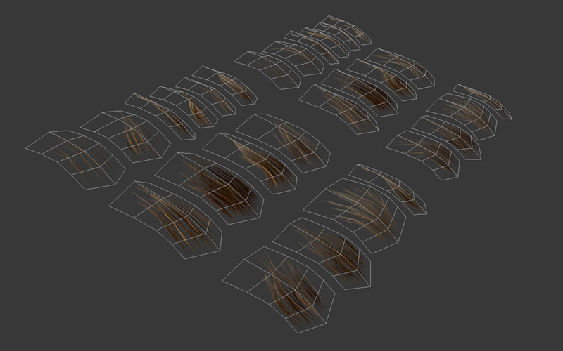 ZBrush卡通毛皮动物毛发IMM笔刷风格化毛发动物皮毛雕刻zb笔刷_