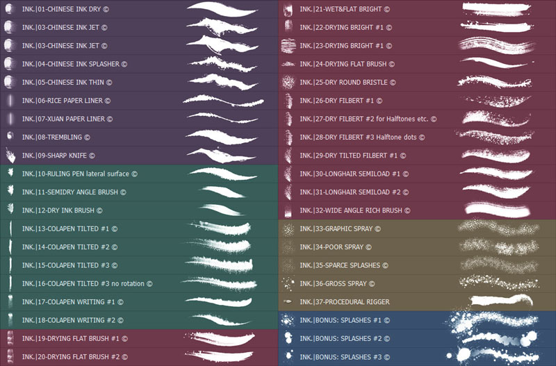 钢笔、画笔、喷墨飞溅Photoshop水墨PS画笔集下载 -