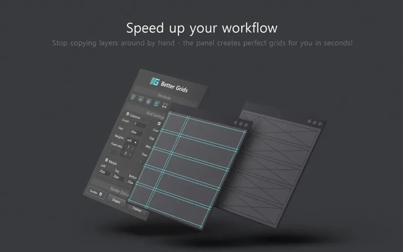 Better Grids网格布局创建工具包PS扩展插件中文汉化版win+Mac_