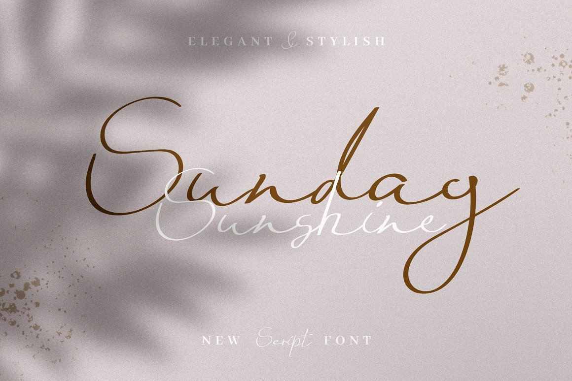 英文字体：优雅现代温柔连笔手英文无衬线字体 Sunday Sunshine - Handwritten Script Font（9407） -