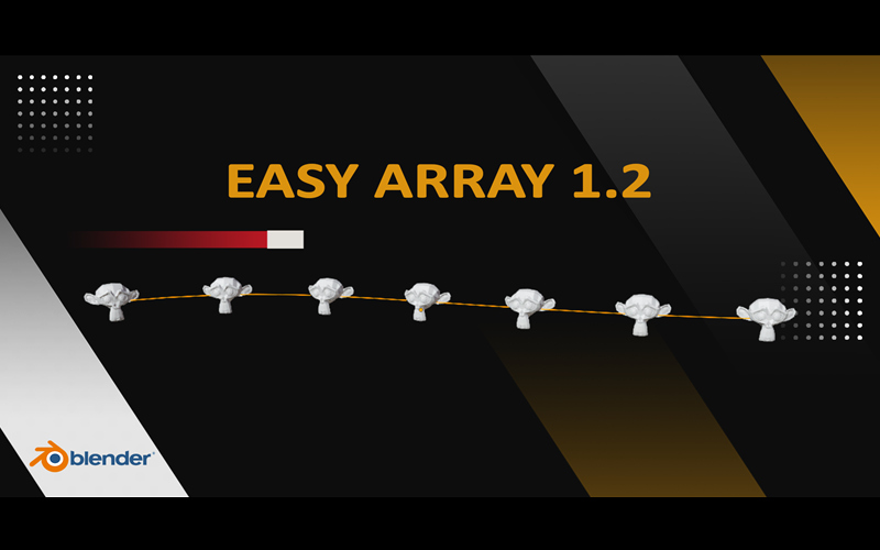 【Blender插件】Easy Array v1.2.0 快速制作物体阵列分布效果_