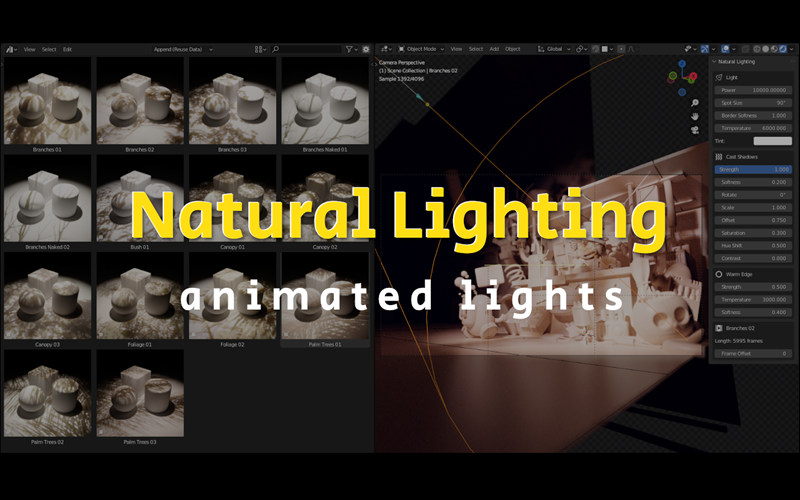 【Blender资产】Natural Lighting 2.5 真实自然光照采光打光动画预设_