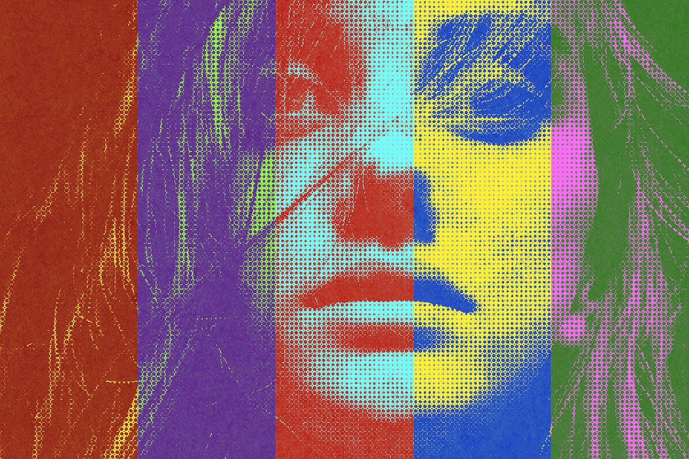 流行艺术半色调照片效果PSD分层模板 Pop Art Halftone Photo Effect