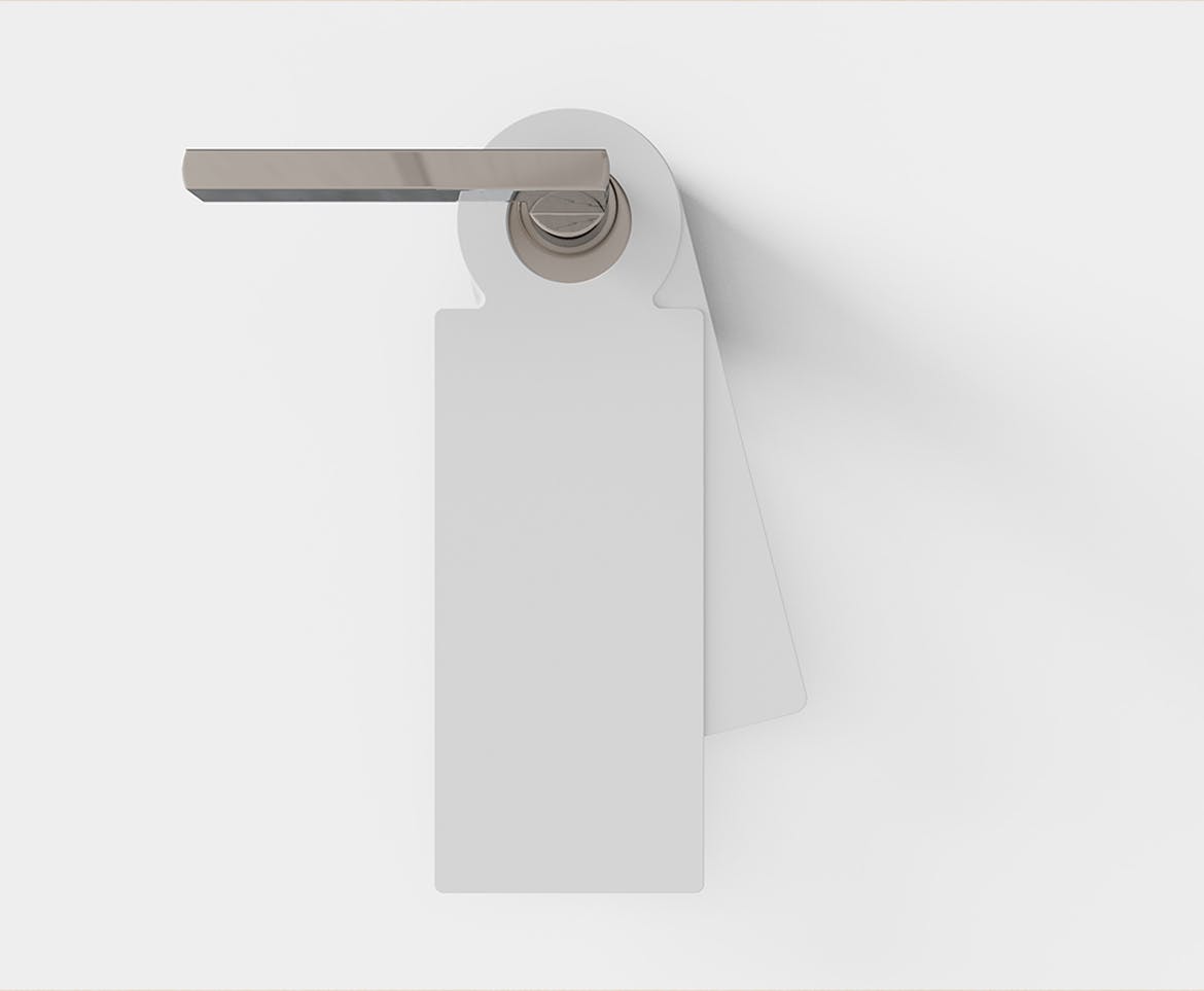 门把手吊牌设计预览样机 Door Hanger Mockup