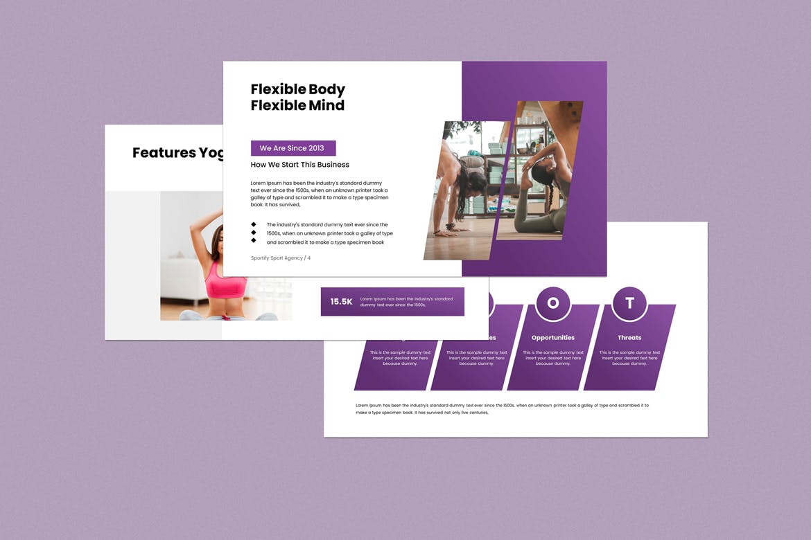 瑜伽工作室 PowerPoint 模板 Studio Yoga &#8211; PowerPoint Template