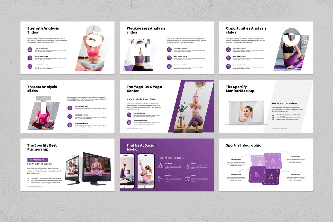 瑜伽工作室 PowerPoint 模板 Studio Yoga &#8211; PowerPoint Template