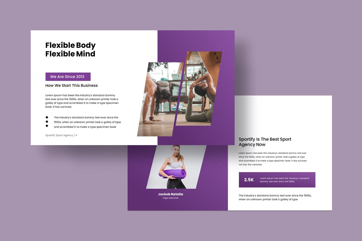 瑜伽工作室 PowerPoint 模板 Studio Yoga &#8211; PowerPoint Template