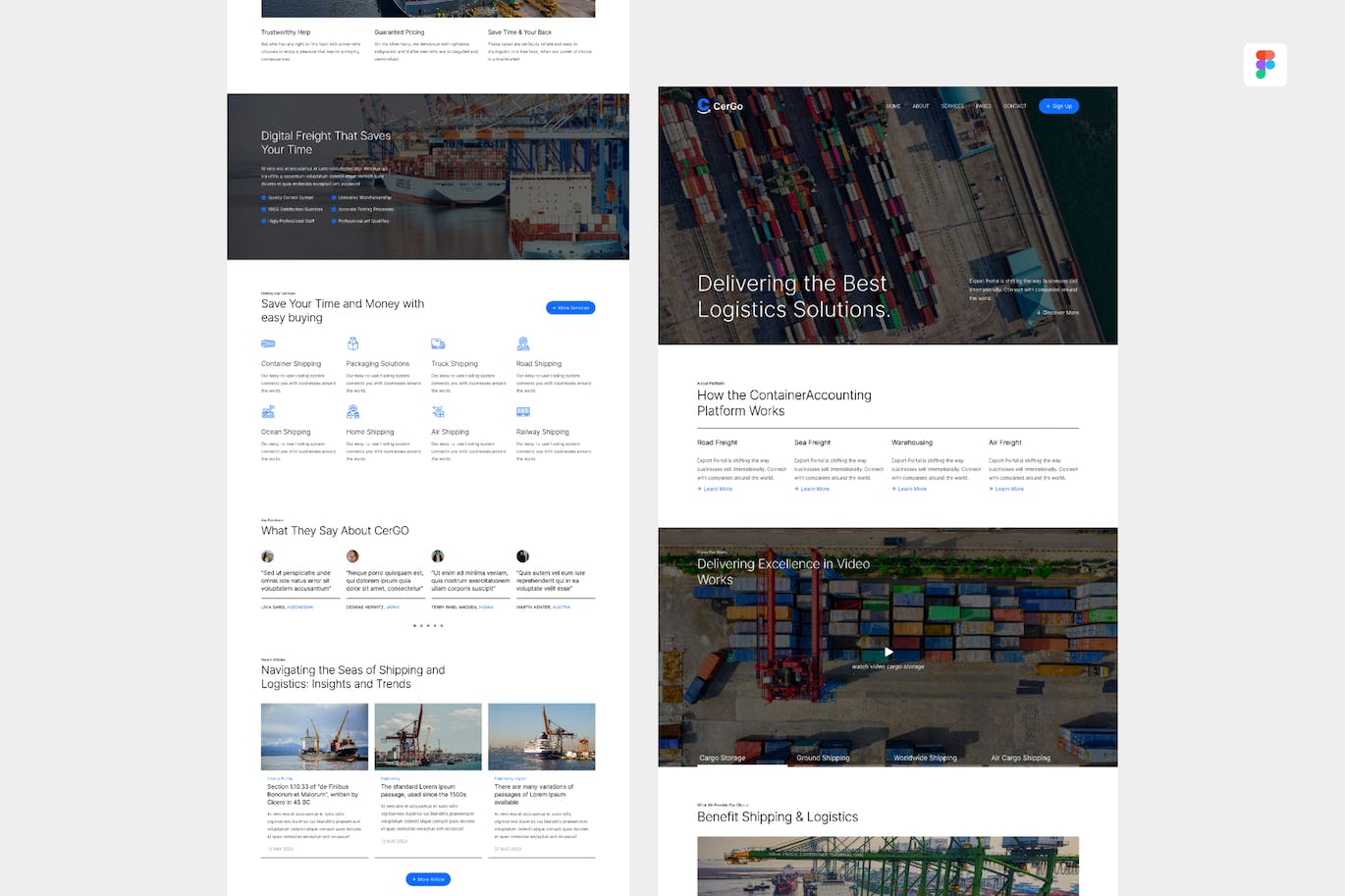 航运与物流企业网站设计 UI 模板 Shipping &#038; Logistics UI Design Web