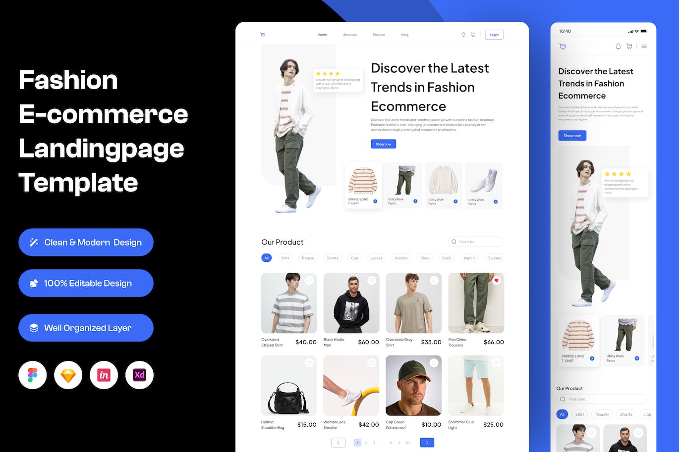 时尚电子商务着陆页页面模板 Fashion E-commerce Landing Page Template